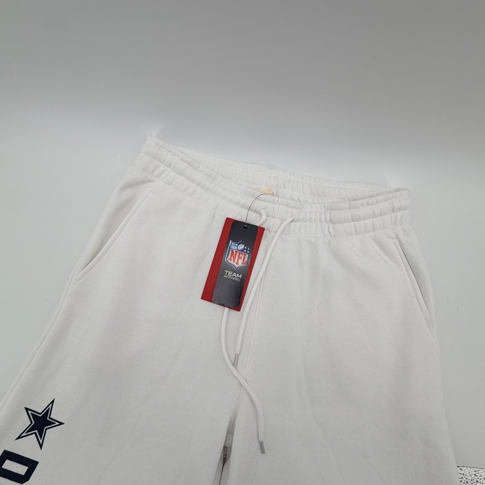 NFL Ultra Game Dallas Cowboys Sweatpants Large Wide Leg Fleece Joggers White